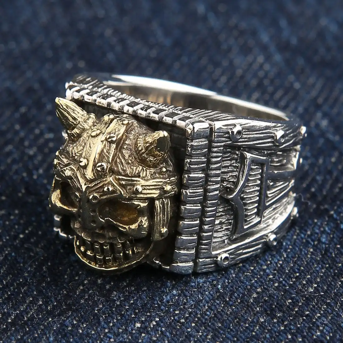 Bikerringshop Sterling Silver Viking Skull Ring 4 Bikerringshop Sterling Silver Viking Skull Ring - Image 2