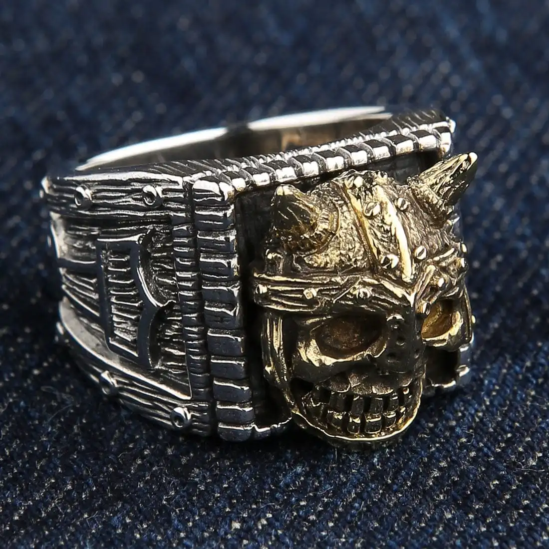 Bikerringshop Sterling Silver Viking Skull Ring 3 Bikerringshop Sterling Silver Viking Skull Ring