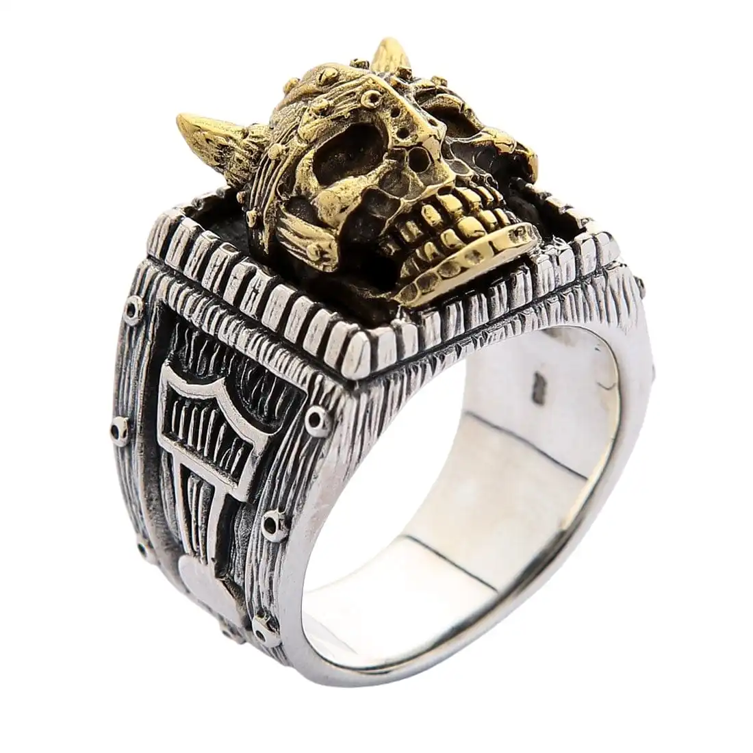 Bikerringshop Sterling Silver Viking Skull Ring 10 Bikerringshop Sterling Silver Viking Skull Ring - Image 8