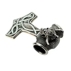 Bikerringshop Sterling Silver Viking Skull Thors Hammer Pendant -Outlet Rings Store viking skull thors hammer pendant 6