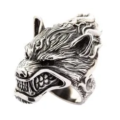Bikerringshop Sterling Silver Werewolf Ring