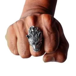 Bikerringshop Sterling Silver Werewolf Ring -Outlet Rings Store werewolf ring 14