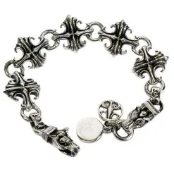 Bikerringshop Sterling Silver Wolf Bracelet -Outlet Rings Store wolf bracelet 2