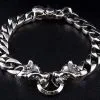 Bikerringshop Sterling Silver Tribal Wolf Mens Bracelet -Outlet Rings Store wolf bracelet for biker