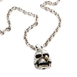 Bikerringshop Sterling Silver Worm Skull Necklace -Outlet Rings Store worm skull necklace 10