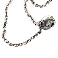 Bikerringshop Sterling Silver Worm Skull Necklace -Outlet Rings Store worm skull necklace 11