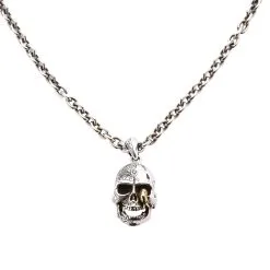 Bikerringshop Sterling Silver Worm Skull Necklace -Outlet Rings Store worm skull necklace 13