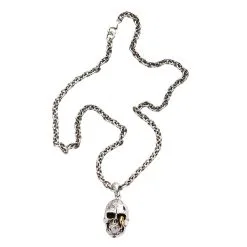 Bikerringshop Sterling Silver Worm Skull Necklace -Outlet Rings Store worm skull necklace 9