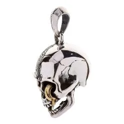 Bikerringshop Sterling Silver Worm Skull Head Pendant -Outlet Rings Store worm skull pendant 2