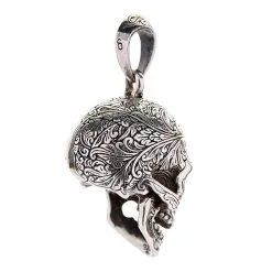 Bikerringshop Sterling Silver Worm Skull Head Pendant -Outlet Rings Store worm skull pendant 6