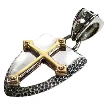 Bikerringshop Yellow Gold Silver Cross Pendants 3 Bikerringshop Yellow Gold Silver Cross Pendants